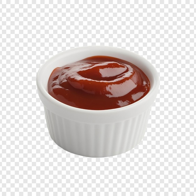 Köstlicher Ketchup in einer weißen Schüssel mit appetisierender roter Soße