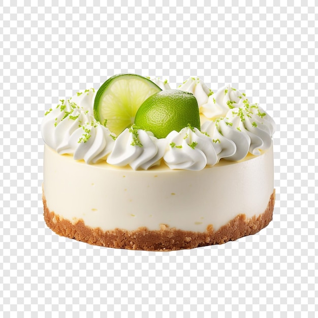 Köstlicher key-lime-cream-kuchen, isoliert auf durchsichtigem hintergrund