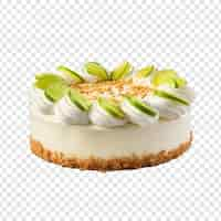 Kostenlose PSD köstlicher key-lime-cream-kuchen, isoliert auf durchsichtigem hintergrund