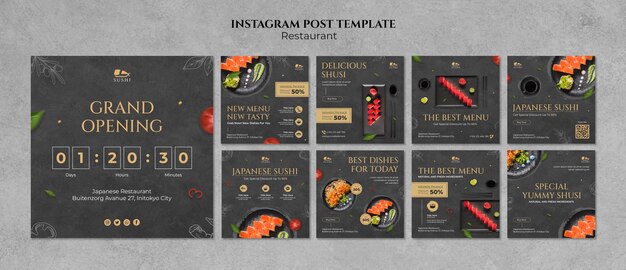Köstliches Essen Restaurant Instagram-Posts