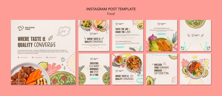 Kostenlose PSD köstliches essen restaurant instagram-posts