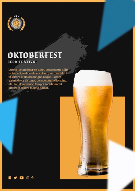 Kostenlose PSD köstliches oktoberfestbierglas mit schaum