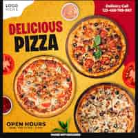 Kostenlose PSD köstliches pizza-social-media-template-design