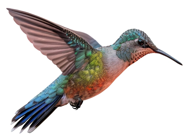 Kostenlose PSD kolibri-vogel aus der nähe isoliert
