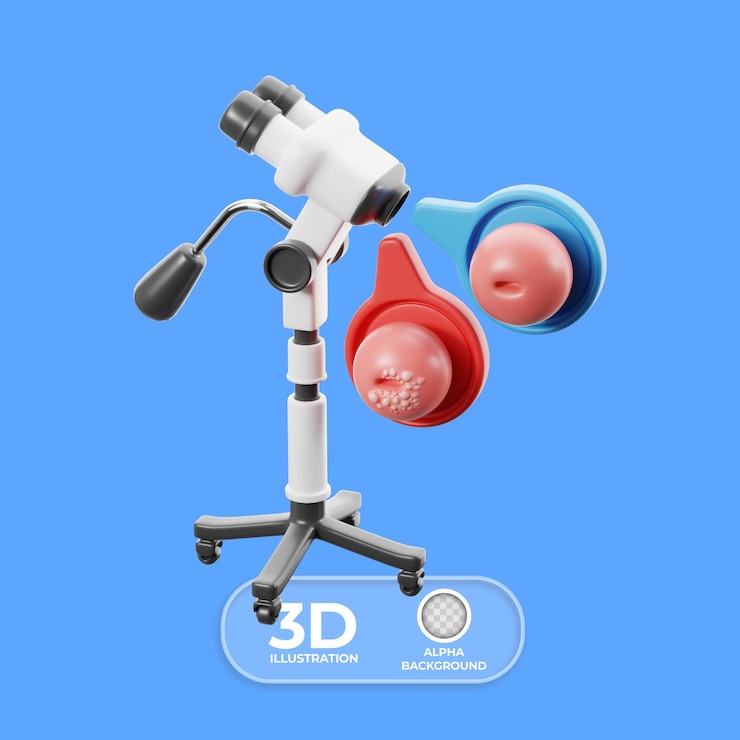 Kostenlose PSD kolposkopie-check-frau 3d-illustration
