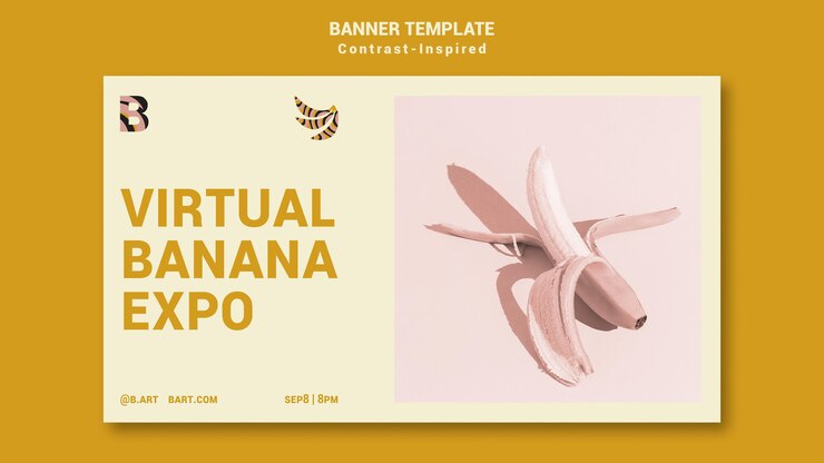 Kostenlose PSD kontrast-inspirierte banner-vorlage für die kunstausstellung
