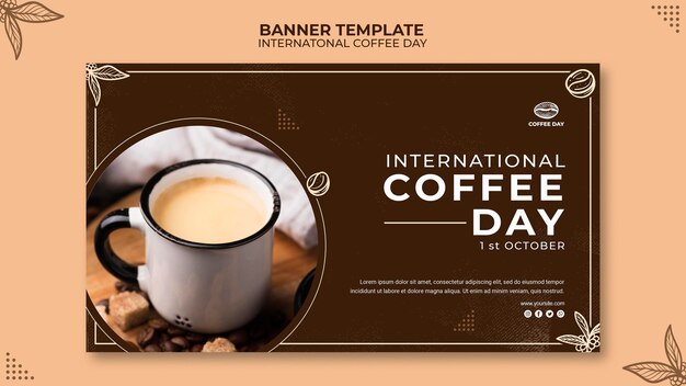 Konzeptvorlage des internationalen Kaffeetagesbanners