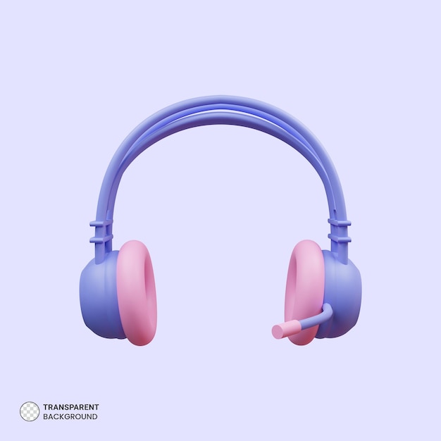 Kostenlose PSD kopfhörer-headset-symbol isolierte 3d-render-illustration