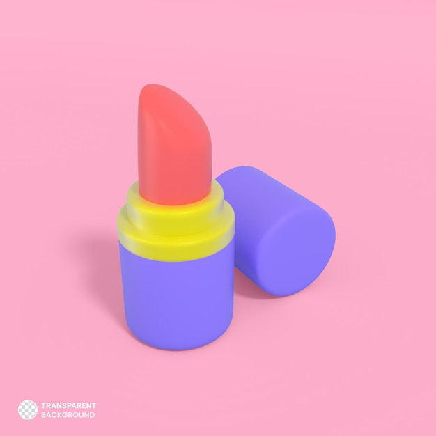 Kosmetisches lippenstift-symbol isolierte 3d-render-illustration