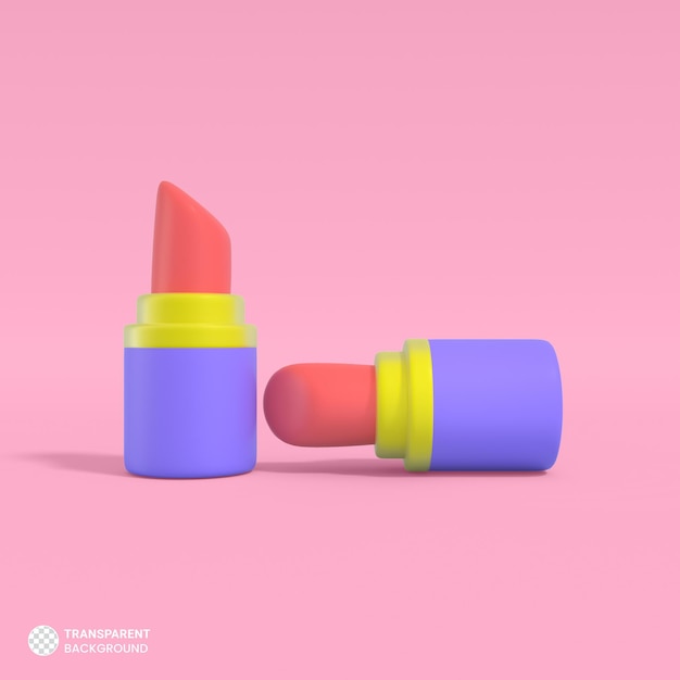 Kosmetisches Lippenstift-Symbol Isolierte 3D-Render-Illustration