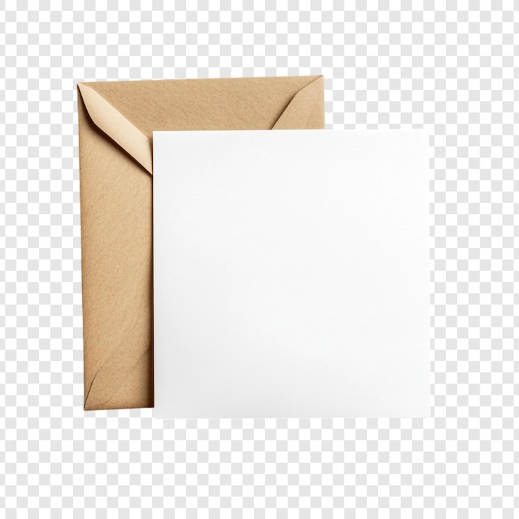 Kostenlose PSD kraft-umschlag mit leerer karten-mockup