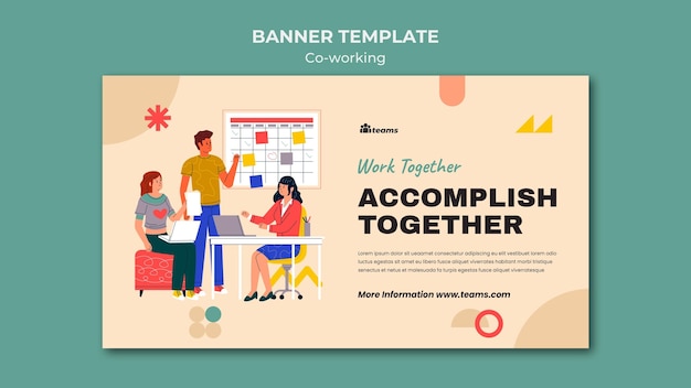 Kreative Co-Working-Banner-Vorlage