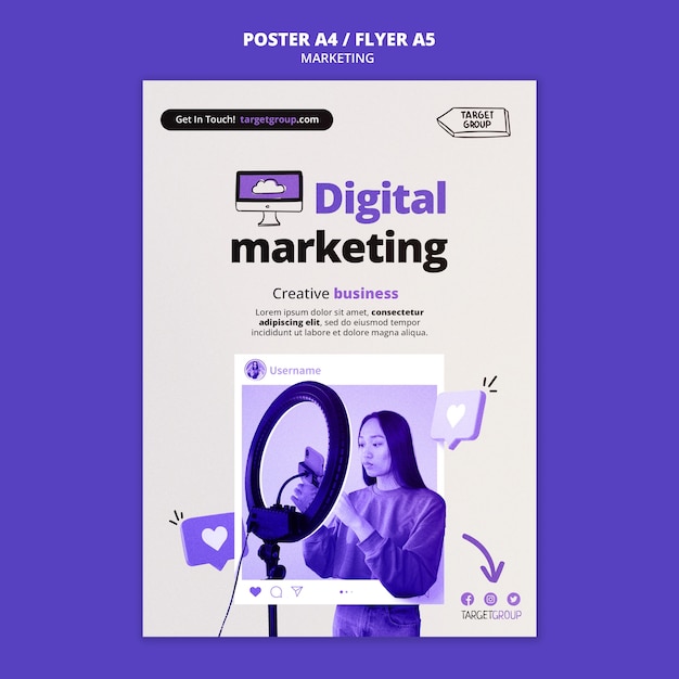 Kreative Marketinglösungen für vertikale Plakatvorlagen für Unternehmen