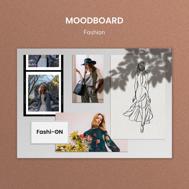 Kreative Mode Moodboard Vorlage