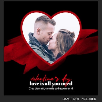 Kreative moderne romantische valentinstag-instagram-schablone und foto-modell