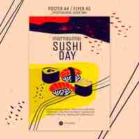 Kostenlose PSD kreative sushi flyer vorlage