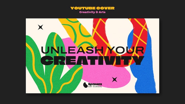 Kostenlose PSD kreativität und kunst youtube-cover