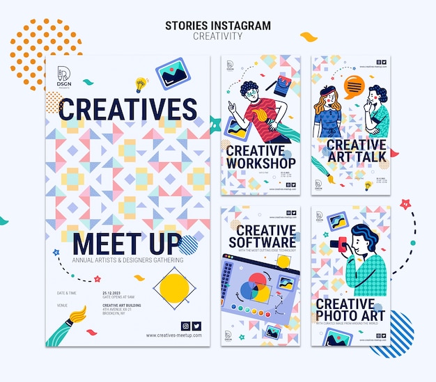 Kreativitätskonzept Instagram Geschichten
