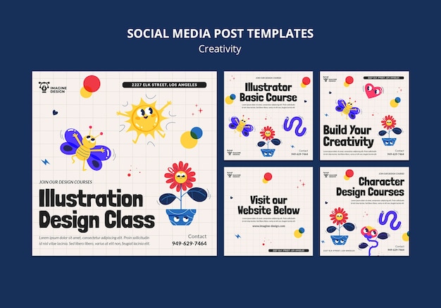 Kostenlose PSD kreativitätsvorlage für flaches design