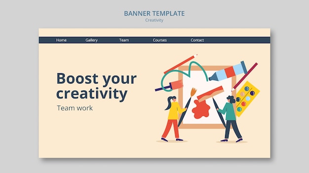 Kreativitätsvorlage für flaches design