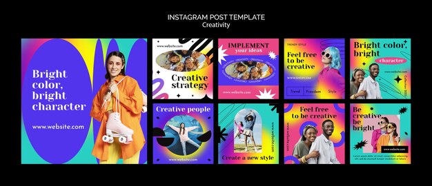 Kreativitätsvorlage für flaches Design