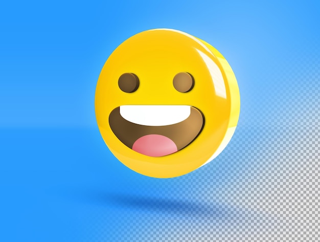 Kostenlose PSD kreisförmiges 3d-emoji mit freudiger geste