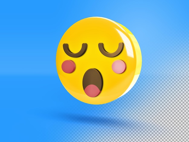 Kostenlose PSD kreisförmiges gähnendes 3d-emoji