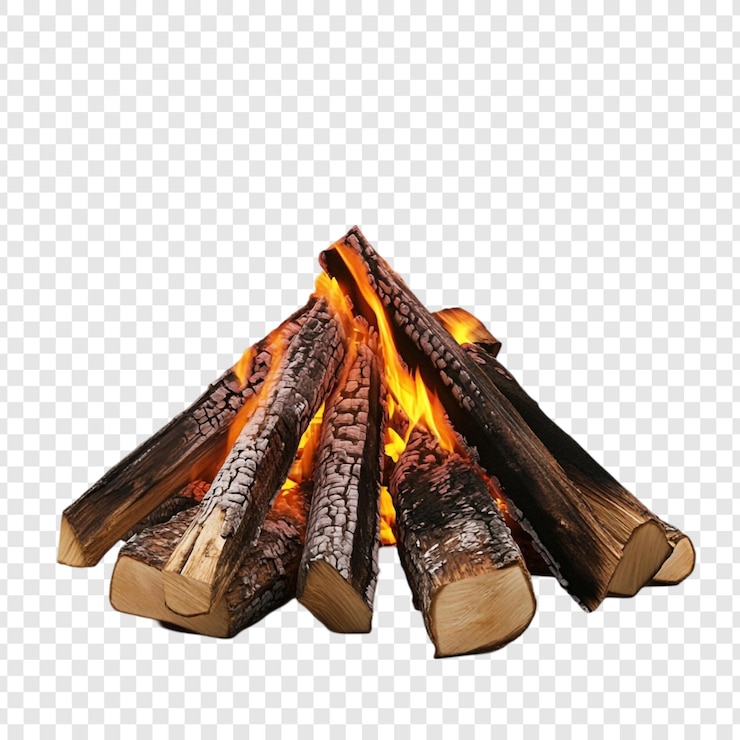 Kostenlose PSD lagerfeuer mit stämmen brennen
