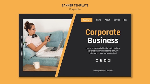 Kostenlose PSD landing page für corporate business