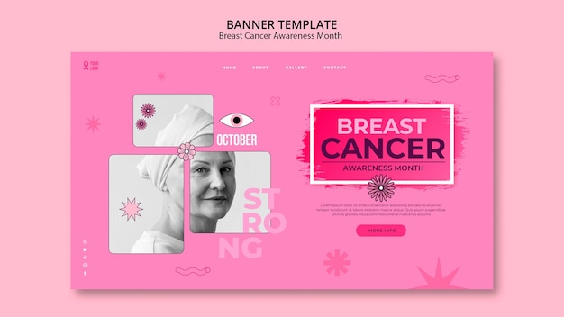 Kostenlose PSD landing page für den monat des brustkrebsbewusstseins