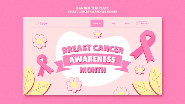 Kostenlose PSD landing page für den monat des brustkrebsbewusstseins