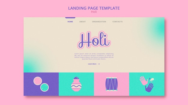 Landing page für holi-festfeiern