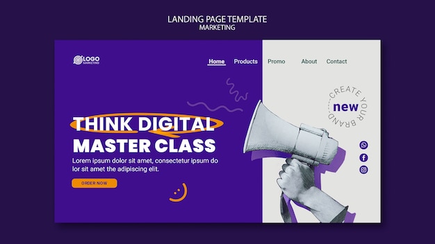 Landing Page für Marketingkonzept
