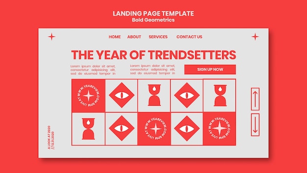 Kostenlose PSD landing page für neujahrsrückblick und trends