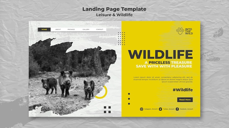 Kostenlose PSD landing page für tier- und umweltschutz