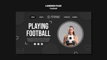 Kostenlose PSD landing page fußball-anzeigenvorlage