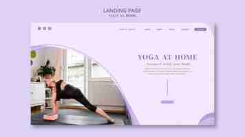 Kostenlose PSD landing page template yoga zu hause