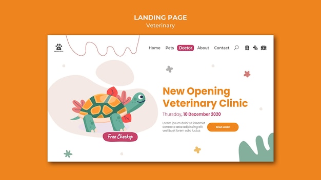 Kostenlose PSD landing page tierklinik vorlage