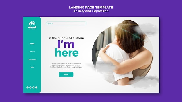 Landingpage angst und depression vorlage