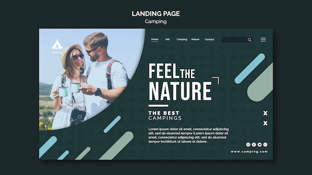 Kostenlose PSD landingpage campingplatz vorlage