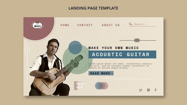 Landingpage für Akustikgitarrenunterricht