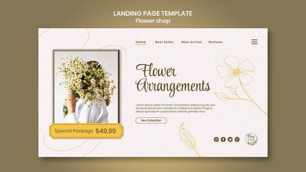 Landingpage für Blumenarrangements