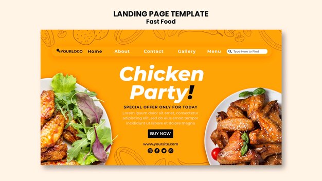 Landingpage für Brathähnchengericht