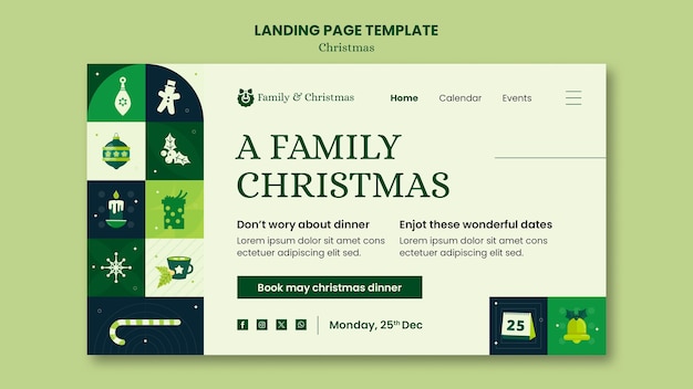 Kostenlose PSD landingpage für die weihnachtsfeier