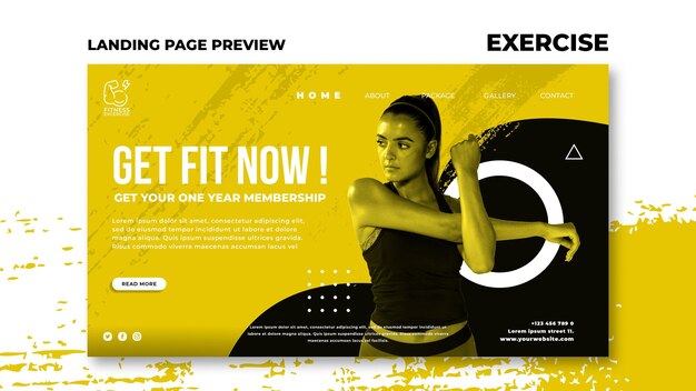 Landingpage für Fitnessübungen