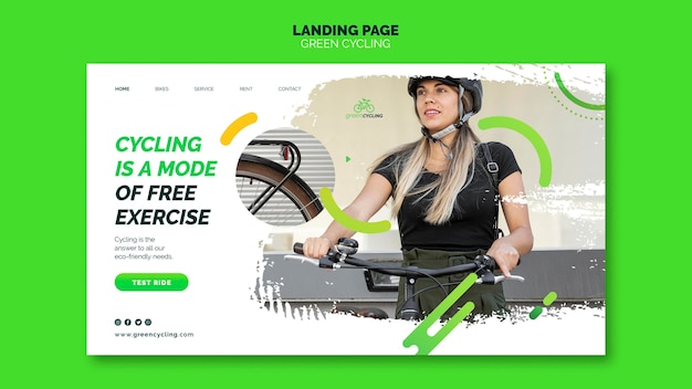 Landingpage für grünes radfahren