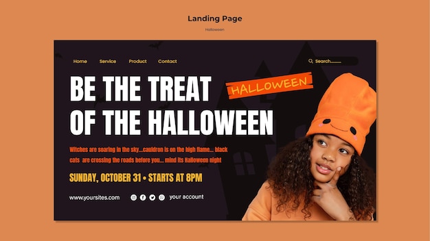 Kostenlose PSD landingpage für halloween-essen