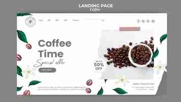 Kostenlose PSD landingpage für kaffee