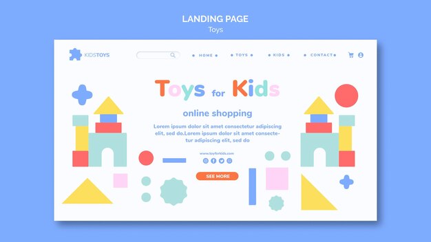 Landingpage für Kinderspielzeug Online-Shopping