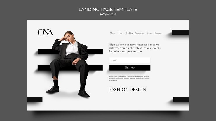 Kostenlose PSD landingpage für modedesign